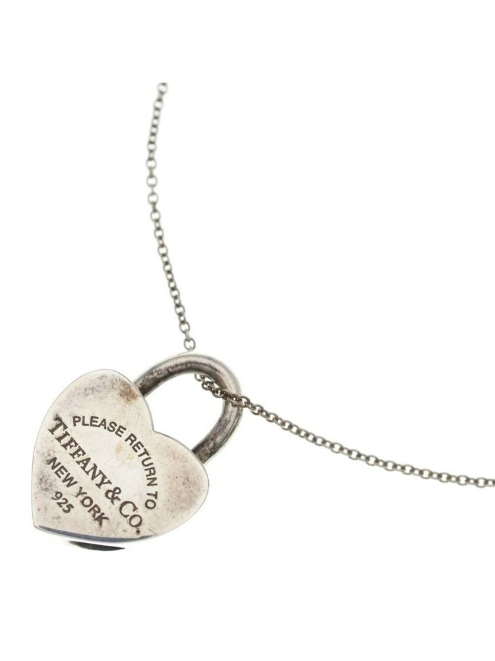 Tiffany & Co Return to Tiffany Heart Lock Pendant Chain Silver